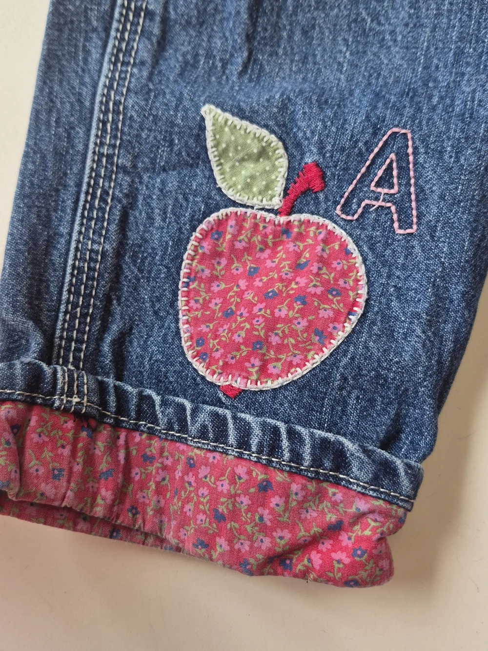 OshKosh B'gosh Girls' Blue Denim Overalls with Pink Accents
